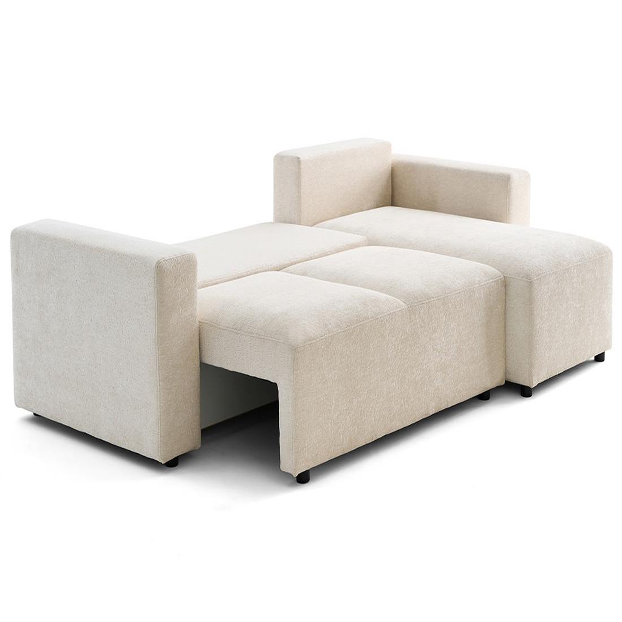 Voir la diapositive 5 : LISA DESIGN Livy - canapé d'angle réversible 4 places convertible avec coffre en velours texturé