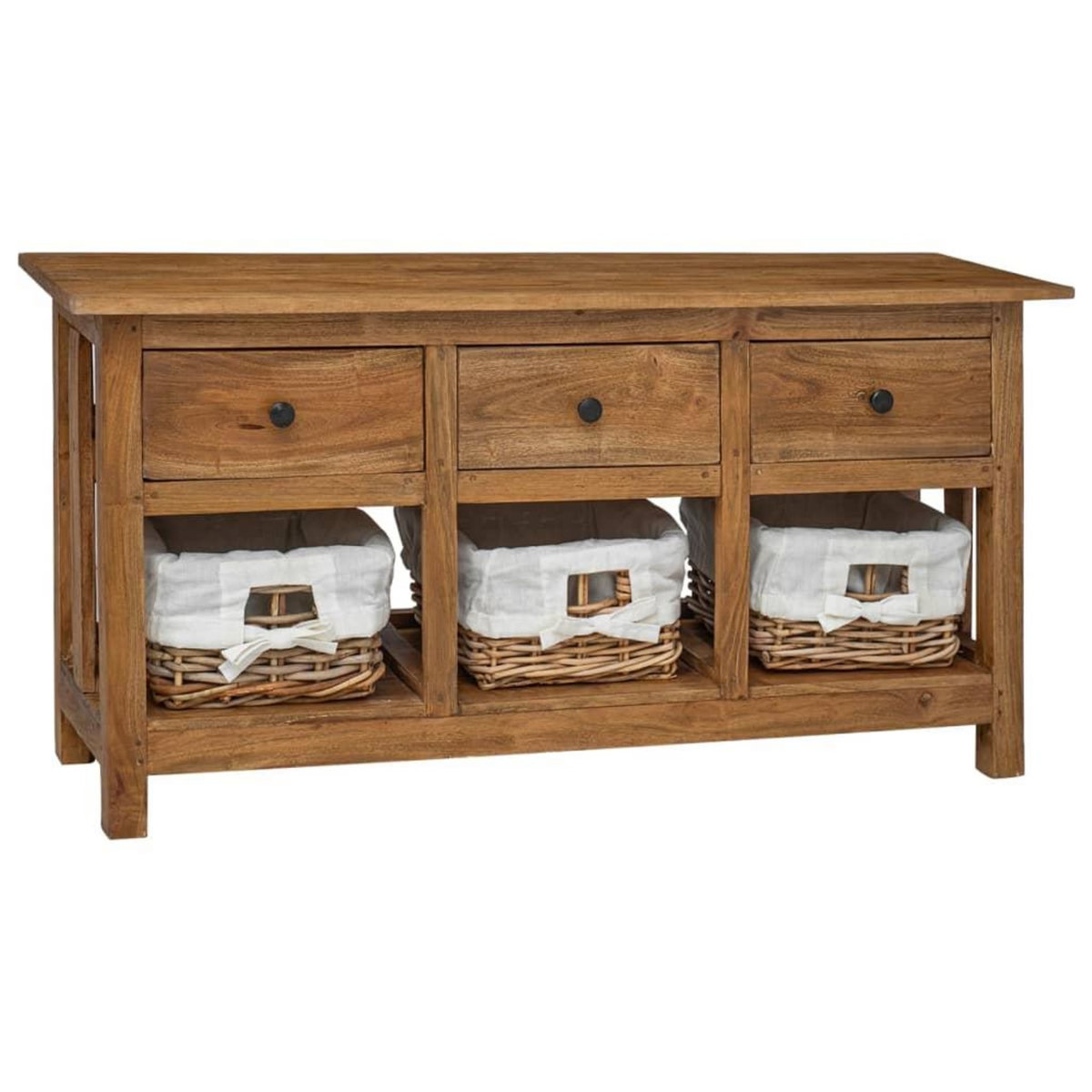 VIDAXL Buffet bois d'acajou massif 100x30x50 cm