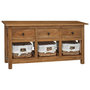 Voir la diapositive 1 : VIDAXL Buffet bois d'acajou massif 100x30x50 cm
