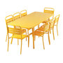 Voir la diapositive 1 : CONCEPT USINE Ensemble table de jardin 200 cm et 8 chaises jaune BERGAME