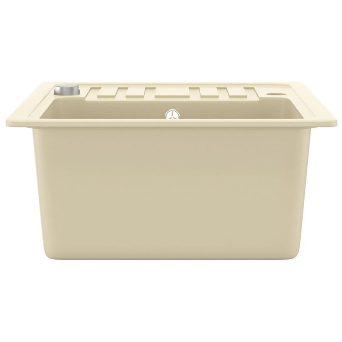 VIDAXL Evier de cuisine Granit Seul lavabo Beige