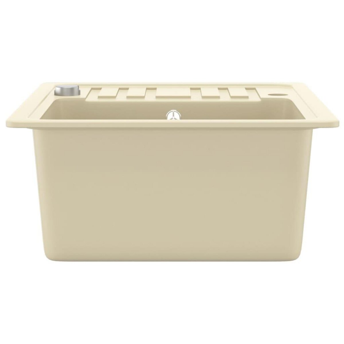 VIDAXL Evier de cuisine Granit Seul lavabo Beige