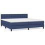 Voir la diapositive 2 : VIDAXL Sommier a lattes de lit avec matelas Bleu 200x200 cm Tissu