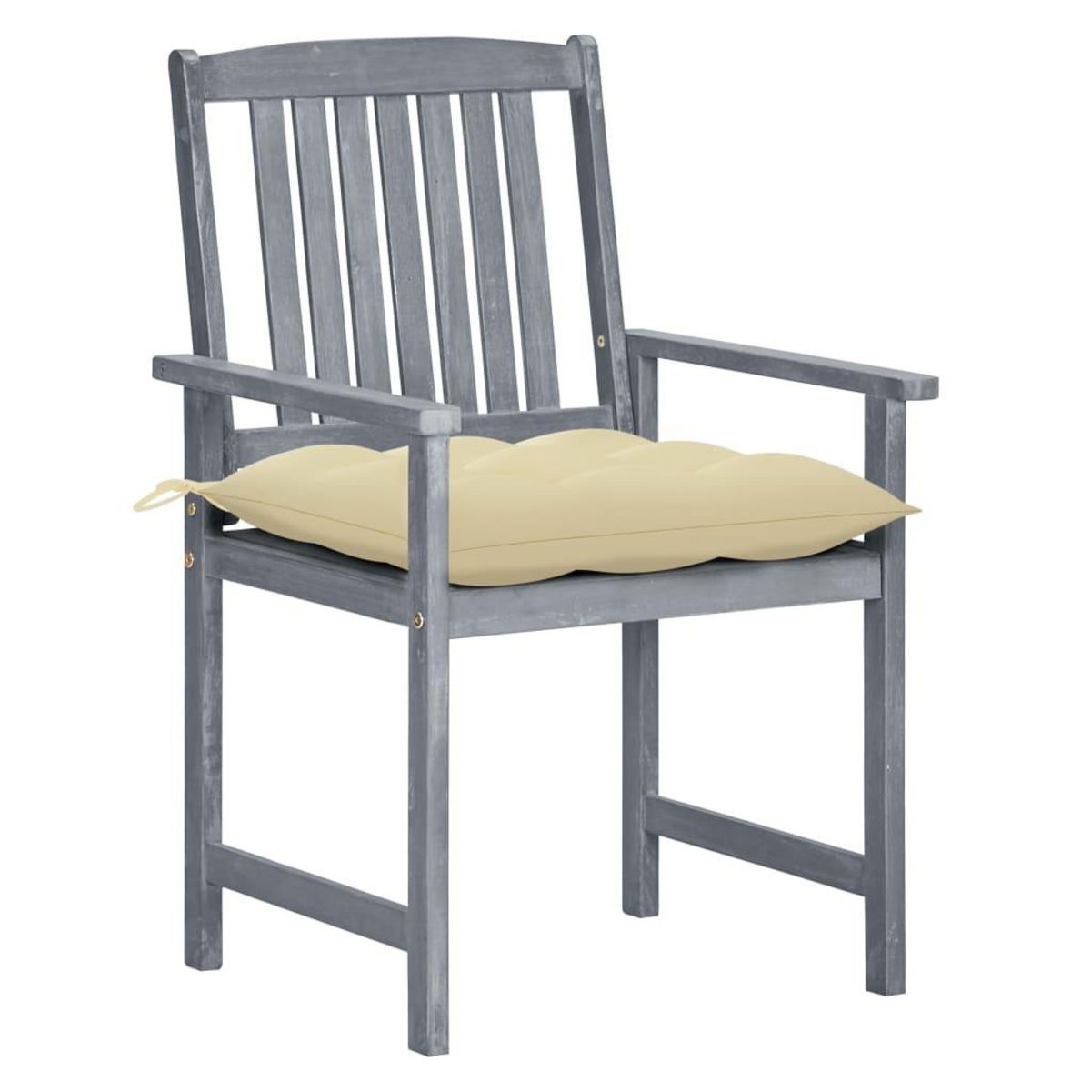 VIDAXL Chaises de jardin et coussins lot de 8 Bois acacia solide Gris