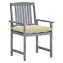 Voir la diapositive 2 : VIDAXL Chaises de jardin et coussins lot de 8 Bois acacia solide Gris