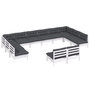Voir la diapositive 3 : VIDAXL Salon de jardin 12 pcs avec coussins blanc bois de pin solide