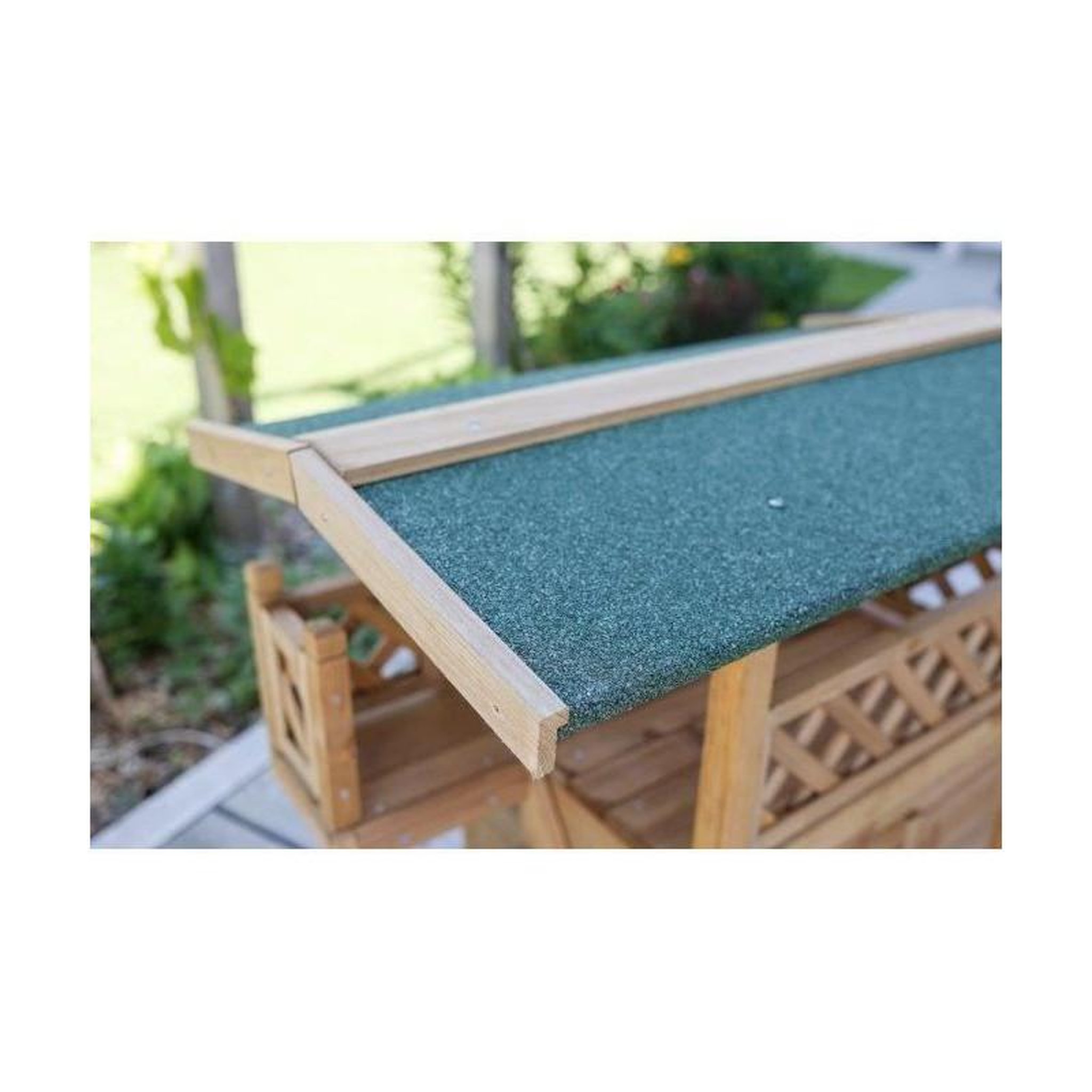 Voir la diapositive 4 : KERBL Maisonnette pour chat - KERBL - Lodge - Bois - Marron / Vert - 77 x 50 x 73 cm