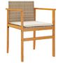 Voir la diapositive 4 : VIDAXL Chaises de jardin coussins lot de 2 beige resine tressee bois