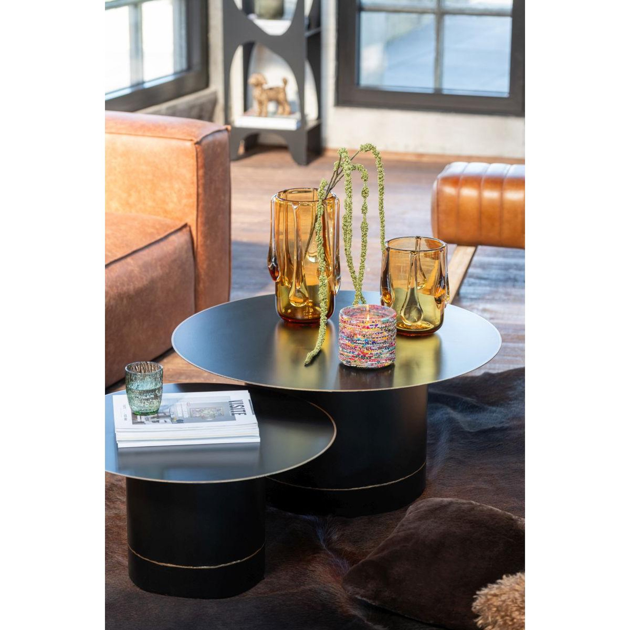 Voir la diapositive 5 : J-LINE Table basse en métal  border  60cm noir