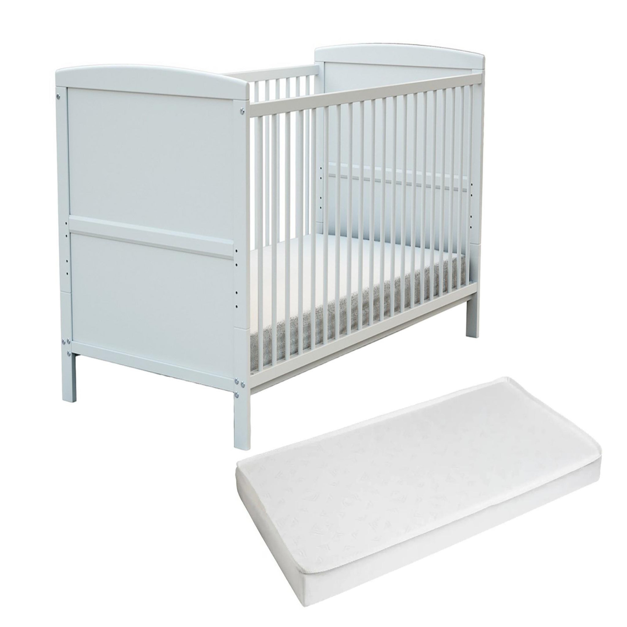AT4 Lit bébé évolutif avec matelas ESSENTIEL 70 x 140 cm en bois. Coloris disponibles : Bicolore, Blanc