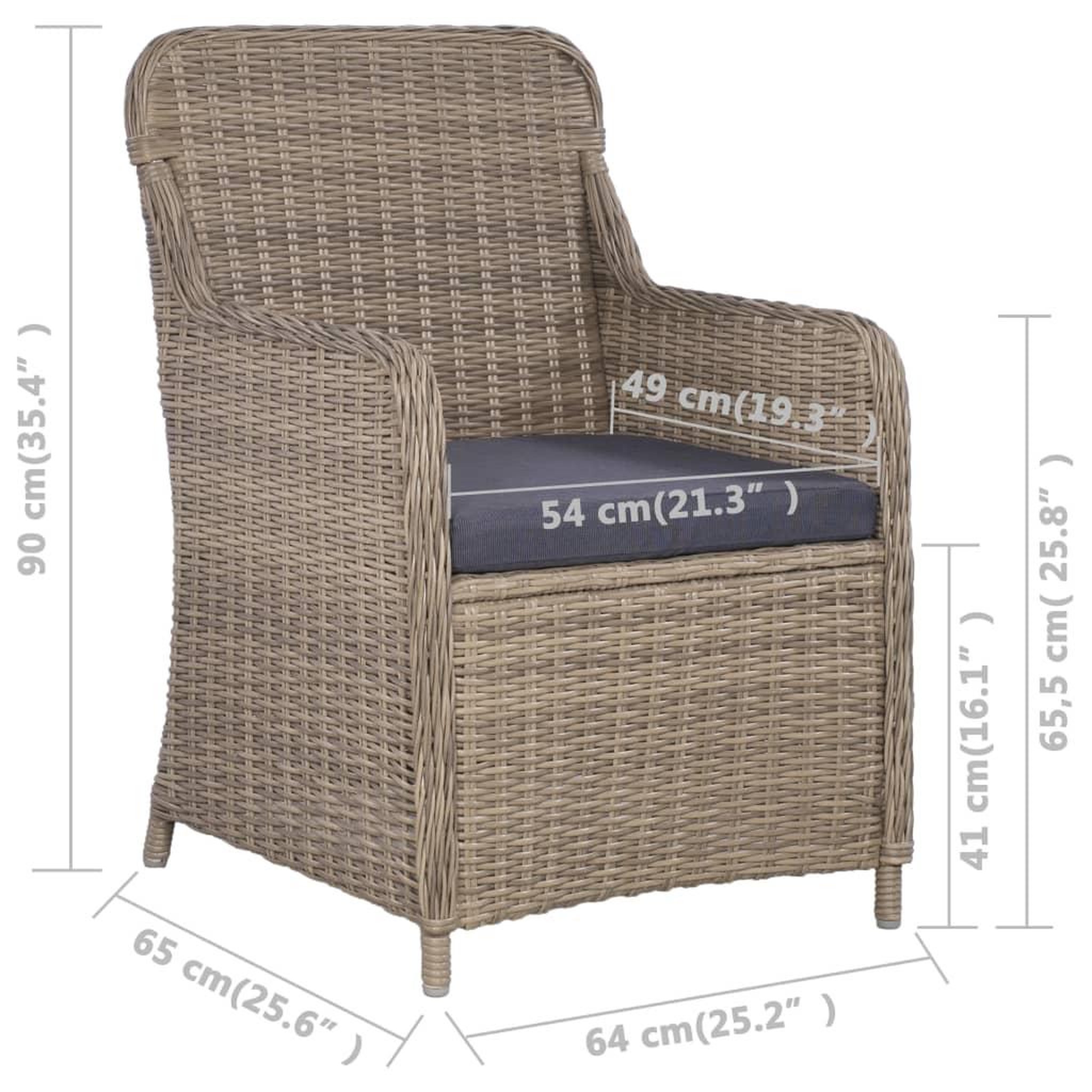 Voir la diapositive 6 : VIDAXL Ensemble a manger d'exterieur 7pcs avec coussins Resine tressee