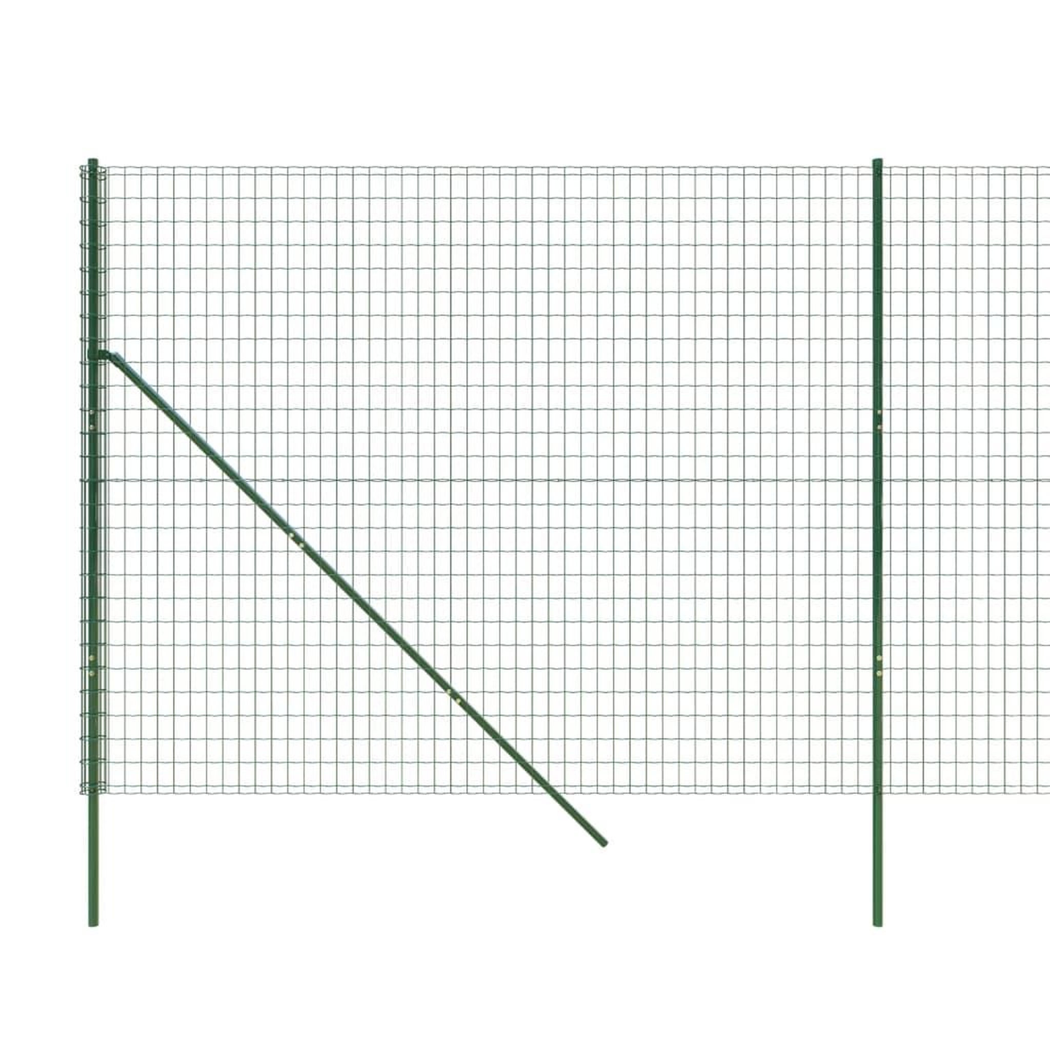 Voir la diapositive 4 : VIDAXL Cloture en treillis metallique vert 1,6x25 m acier galvanise