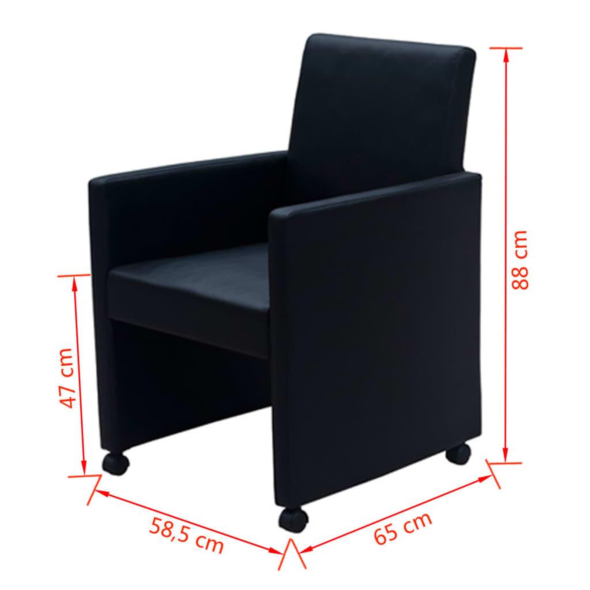 Voir la diapositive 6 : VIDAXL Chaises a manger lot de 4 noir similicuir