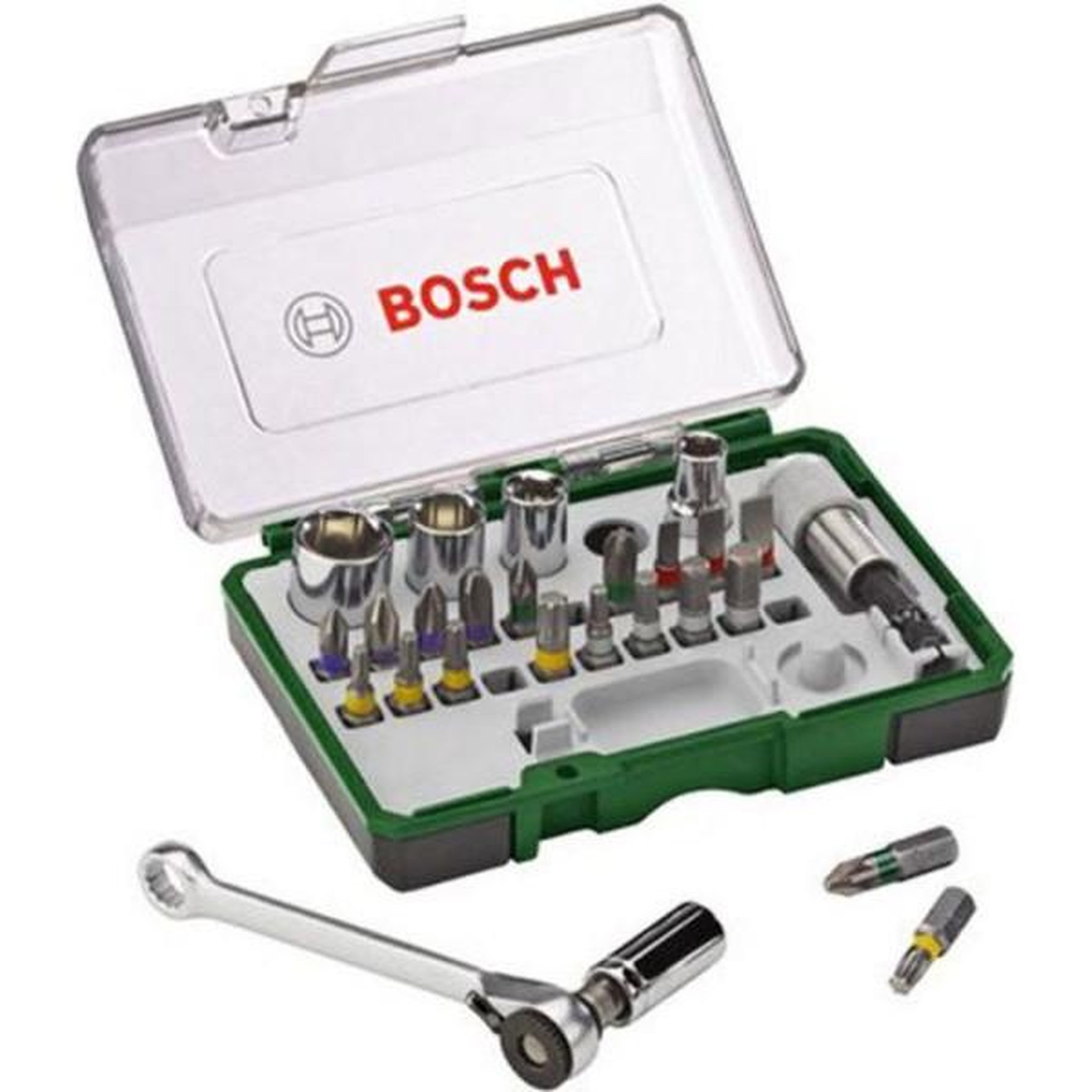 BOSCH Set vissage mixte Bosch - Kit 27 pieces, Assortiment d'Embouts de Vissage avec Cliquet