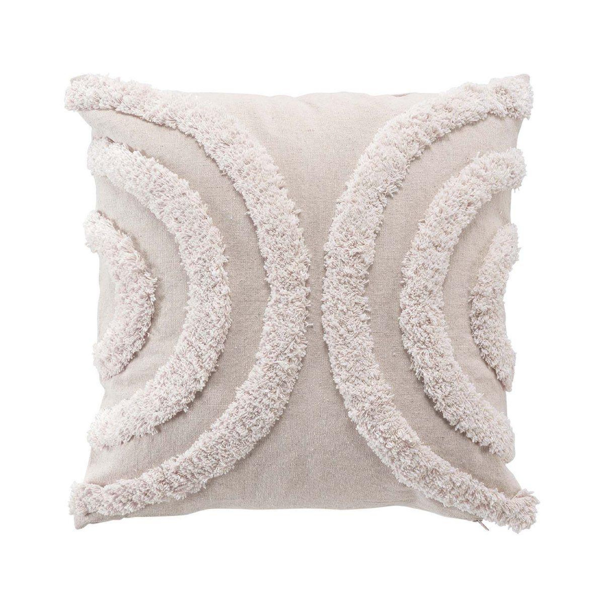 Douceur d'Intérieur Coussin déco tufté  zita  40x40cm naturel