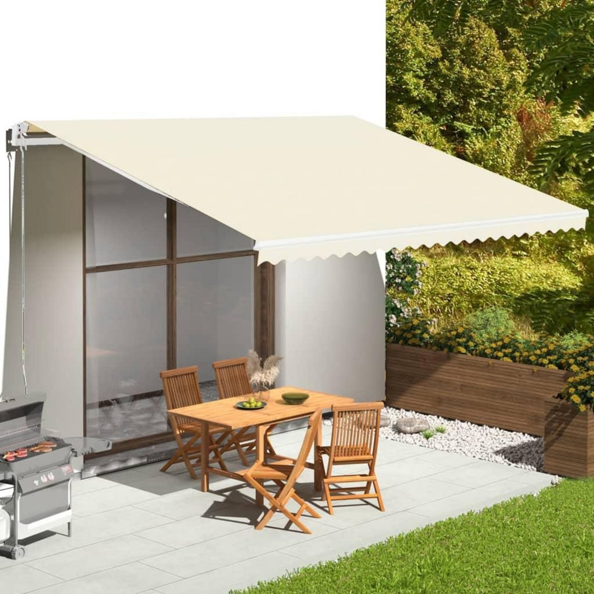 VIDAXL Tissu de remplacement pour auvent Creme 5x3,5 m