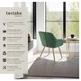 Voir la diapositive 2 : tectake Chaise de salle à manger en velours matelassé et rembourré vert foncé/or