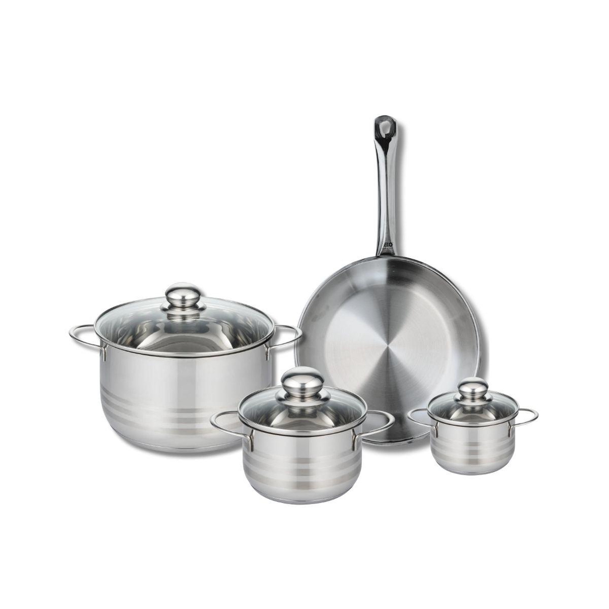 ELO Ensemble de 1 poêle de cuisson 28 cm et 3 faitouts 12, 16 et 24 cm elo profi brillant