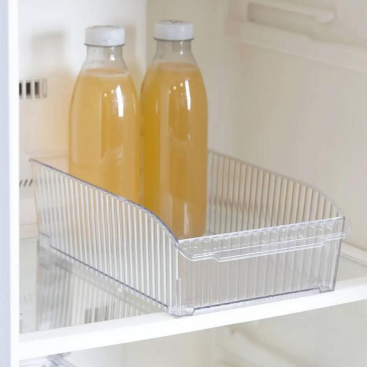 FIVE Bac de Rangement Frigo à Roulettes  Streaks  20x31cm Transparent