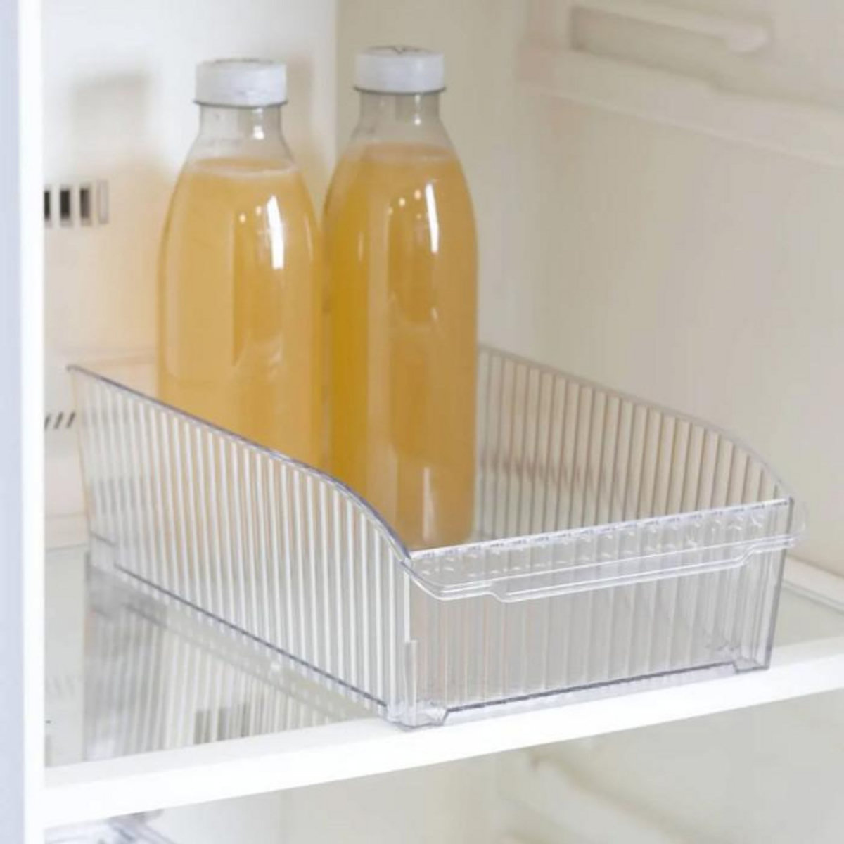 FIVE Bac de Rangement Frigo à Roulettes  Streaks  20x31cm Transparent