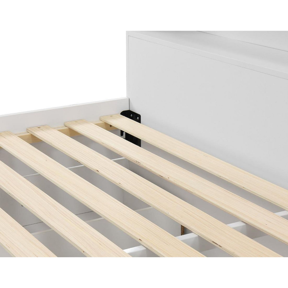 BEST MOBILIER Andrea - lit avec rangements - 140x190 cm - sommier inclus - bois