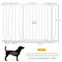 Voir la diapositive 3 : PAWHUT Barrière de sécurité barrière pour animal domestique longueur réglable barrière escaliers couloirs portes sans perçage en acier et ABS dim. 75-115L x 76H cm blanc