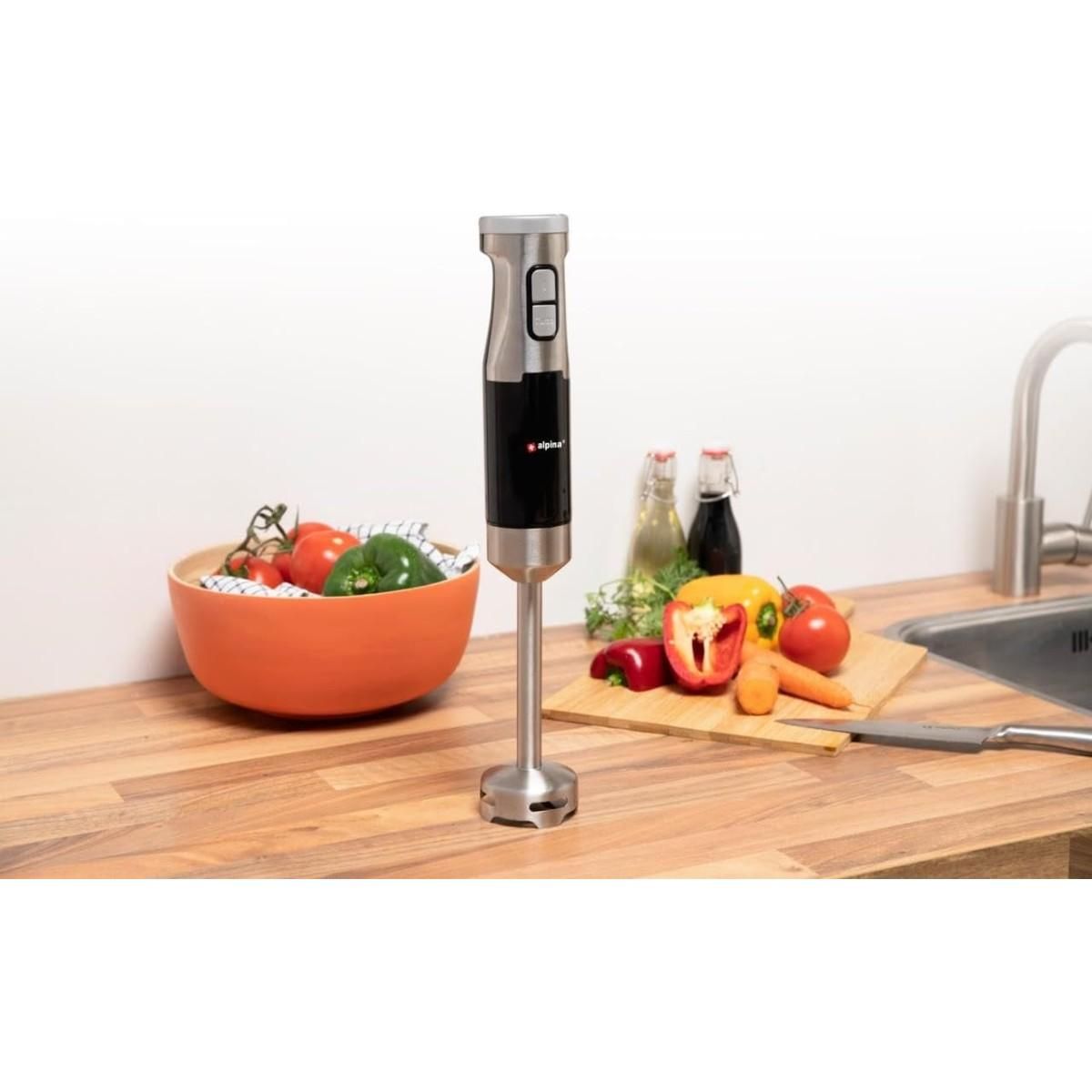 Alpina Mixeur plongeant Inox 1000W 2 Vitesses + Turbo Verre gradué 700 ml ALPINA