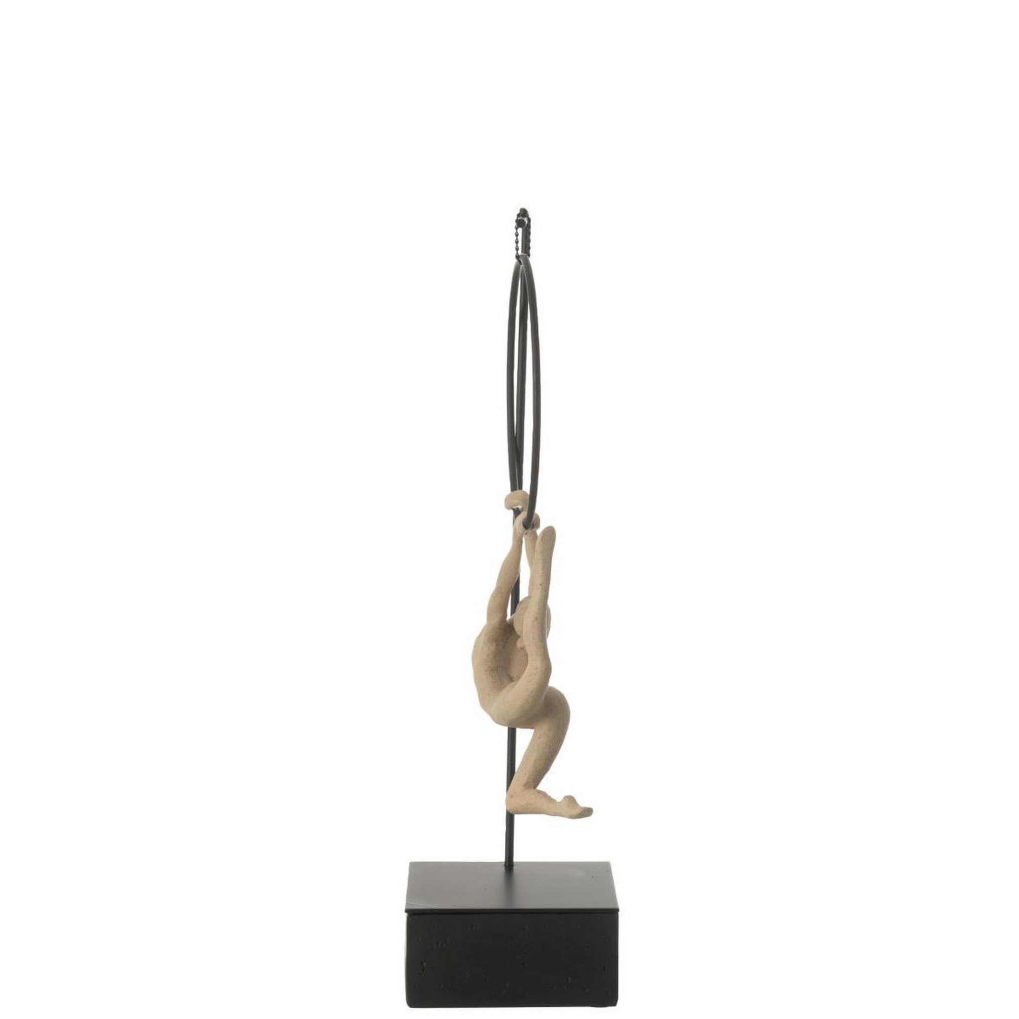 Voir la diapositive 3 : J-LINE Gymnaste cerceau sur socle  alpha  48cm beige & noir