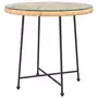 VIDAXL Table de salle a manger Ø80 cm Verre trempe et acier