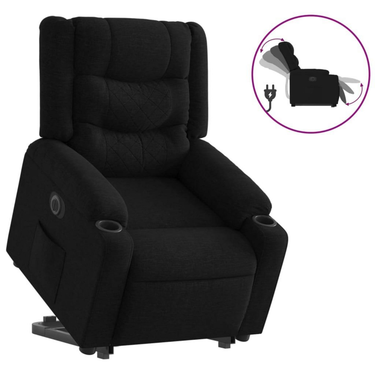 VIDAXL Fauteuil inclinable electrique noir tissu