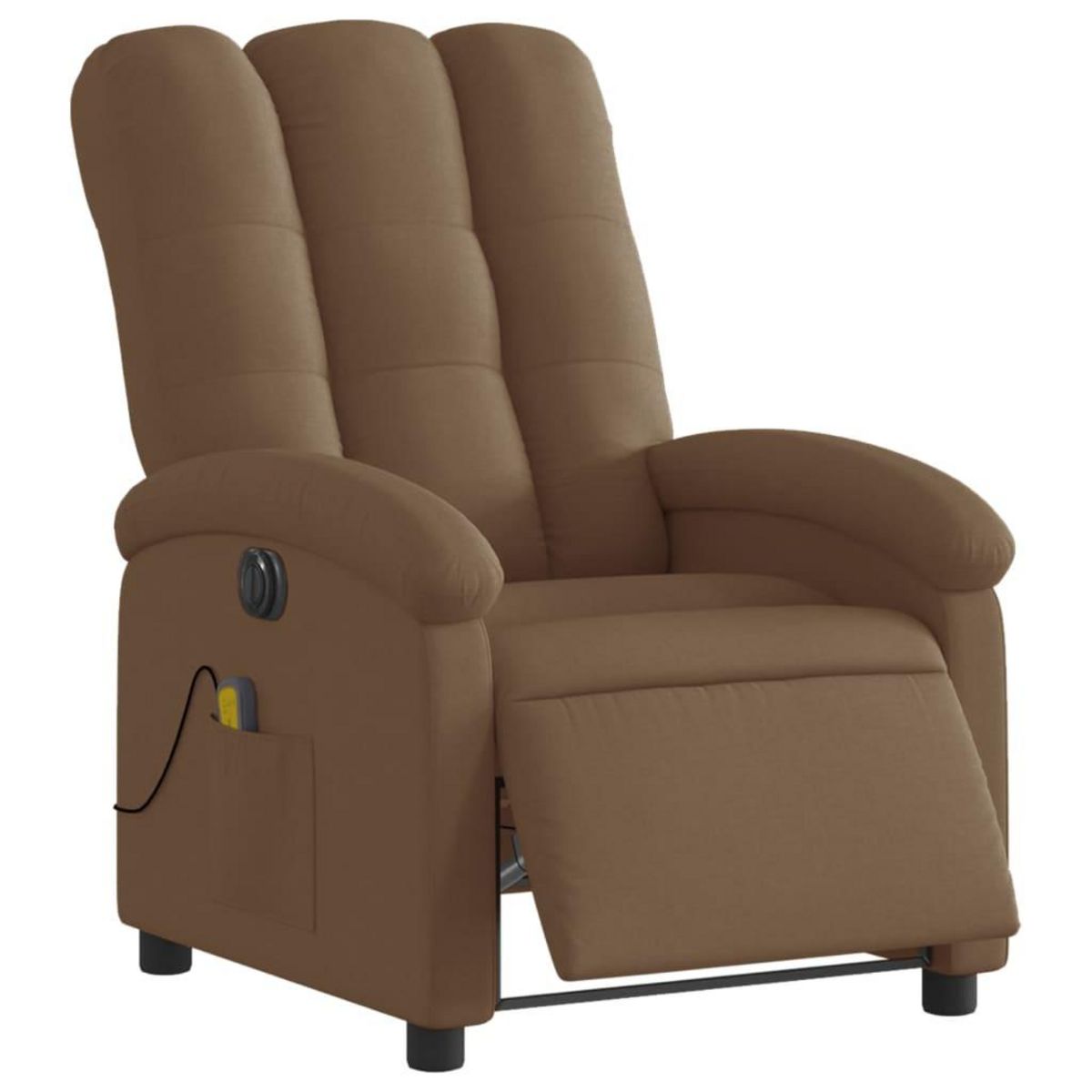 VIDAXL Fauteuil inclinable de massage electrique marron tissu