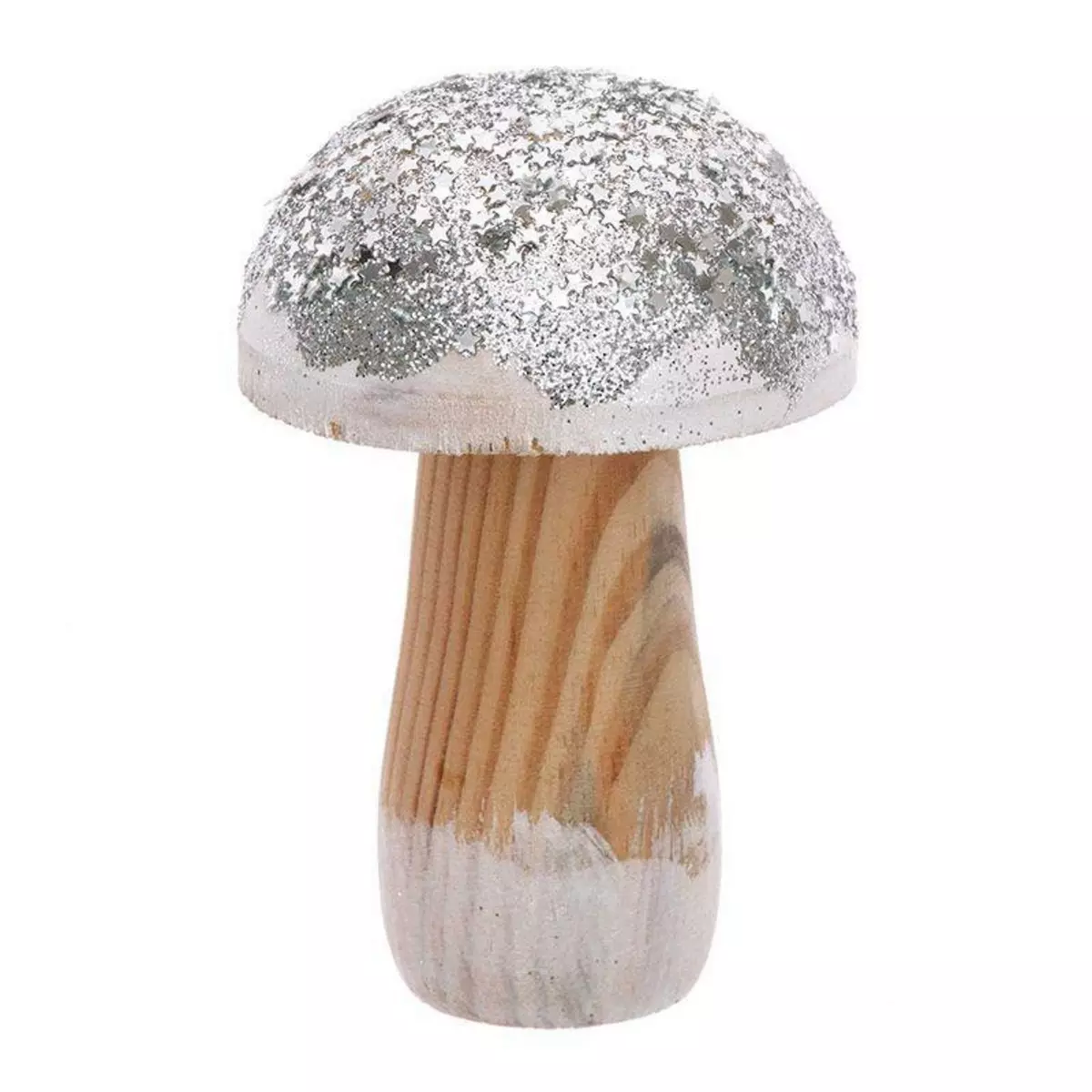 RICO DESIGN Petit champignon en bois argenté