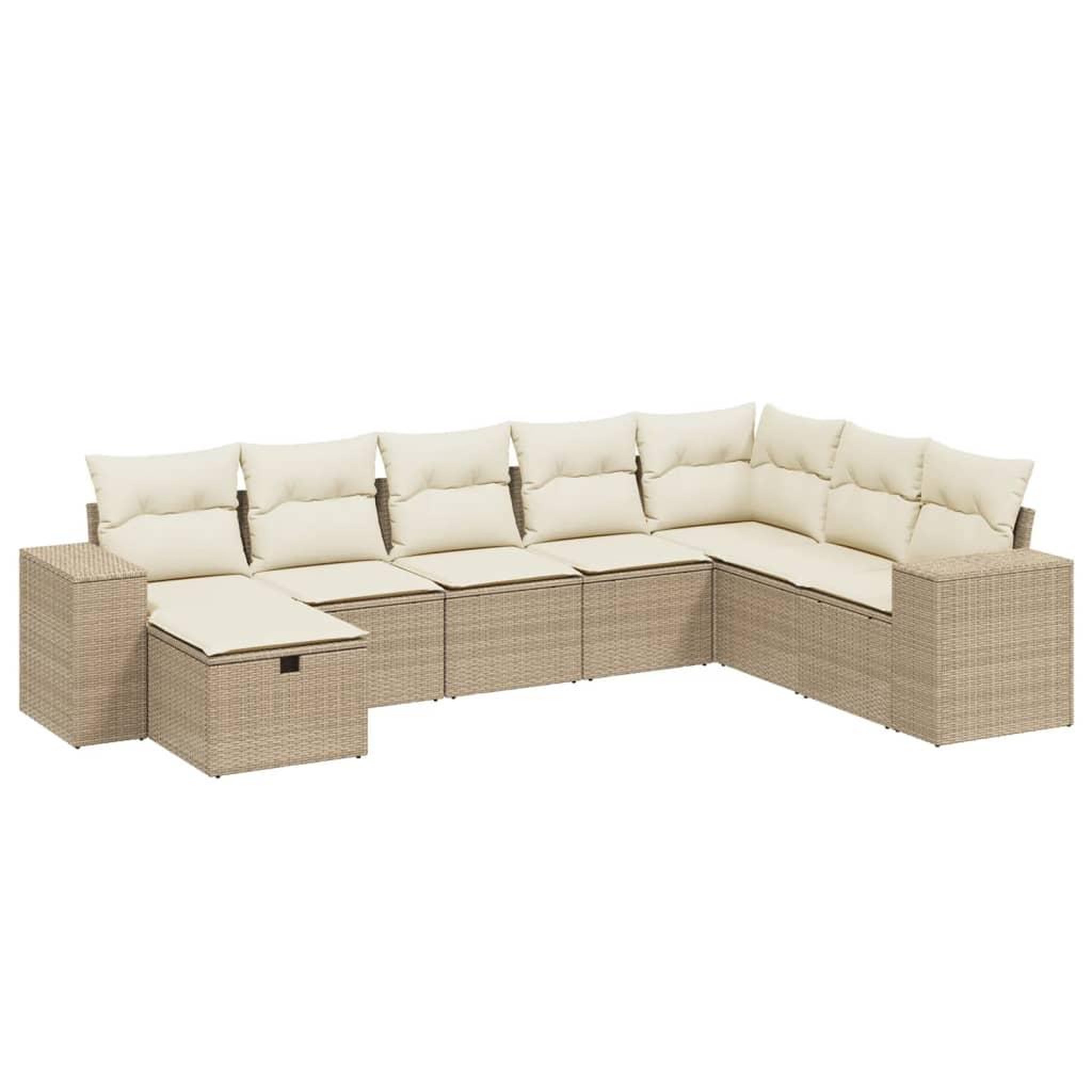 Voir la diapositive 2 : VIDAXL Salon de jardin avec coussins 8 pcs beige resine tressee