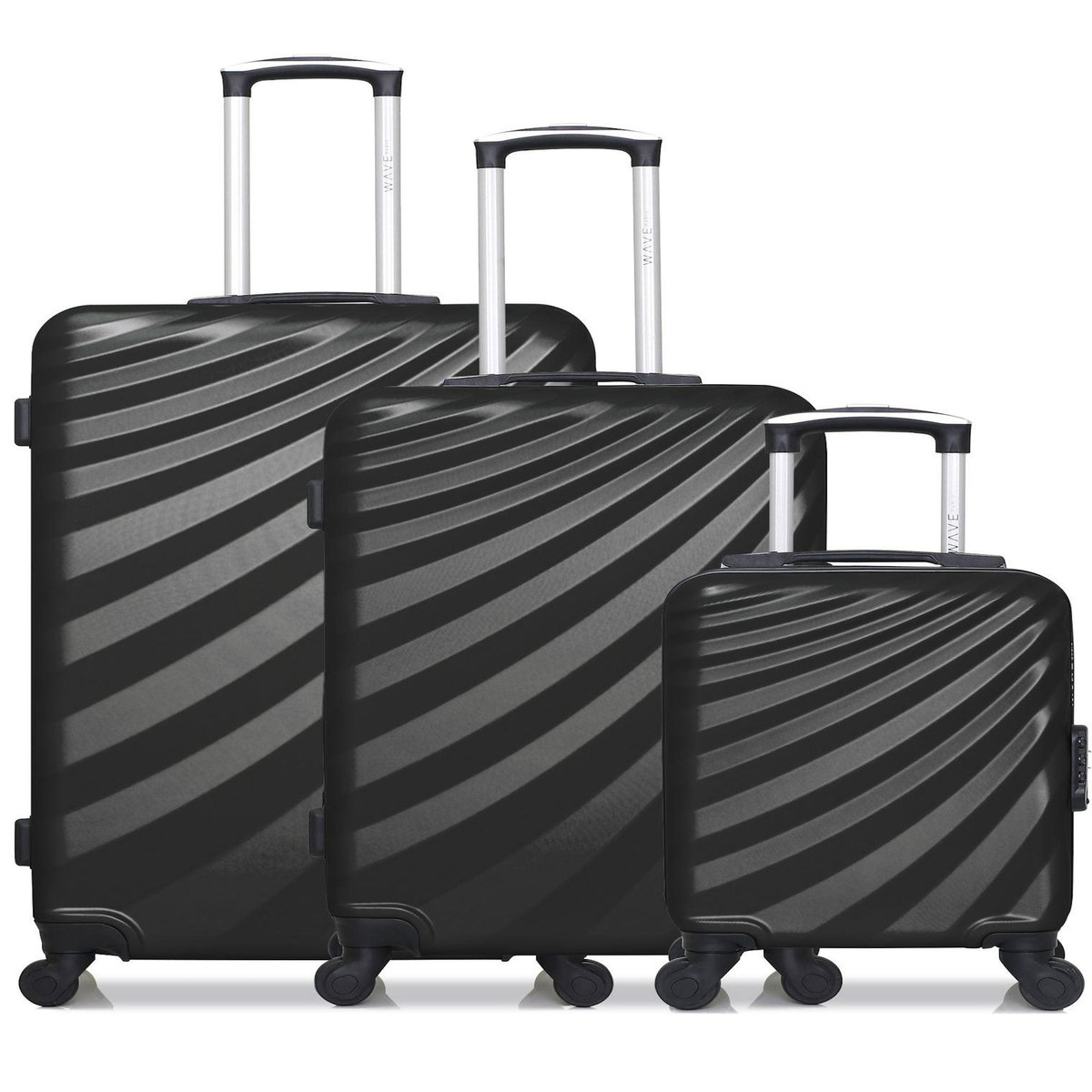WAVE PARIS WAVE PARIS - Lot de 3 - Valise Grand format, valise weekend et valise cabine XXS DANUBE