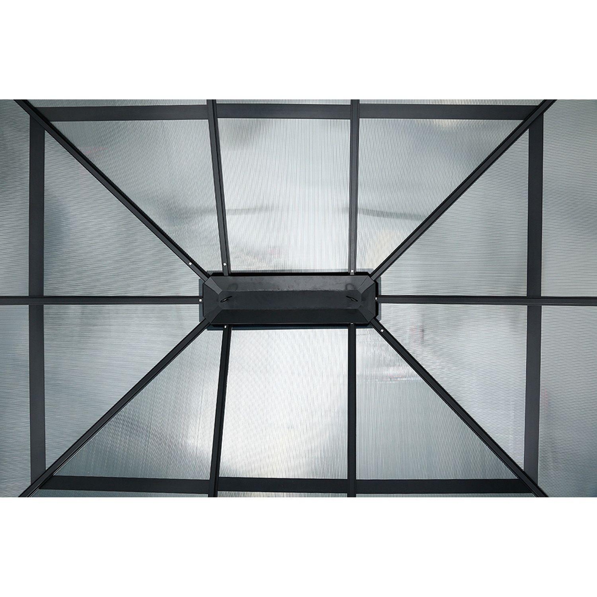 Voir la diapositive 5 : HESPERIDE Pergola belize en aluminium et polycarbonate - l. 360 x 300 cm - graphite
