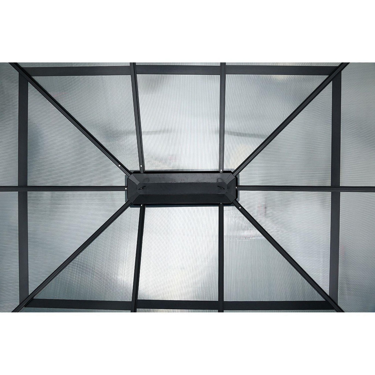 HESPERIDE Pergola Belize en aluminium et polycarbonate - L. 360 x 300 cm - Graphite
