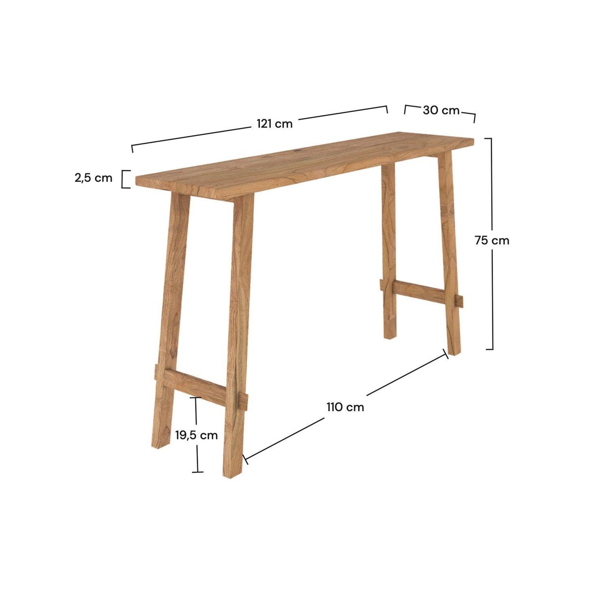 Voir la diapositive 4 : MAISON PAVANE Console en bois de teck recyclé-Cahya