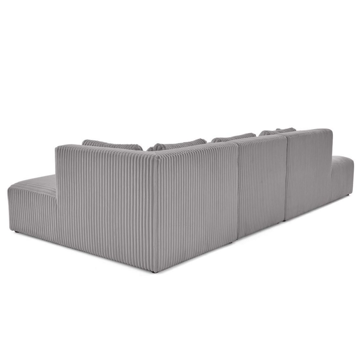 LISA DESIGN Victoire - canapé modulable d'angle droit 5 places en velours côtelé grosses côtes