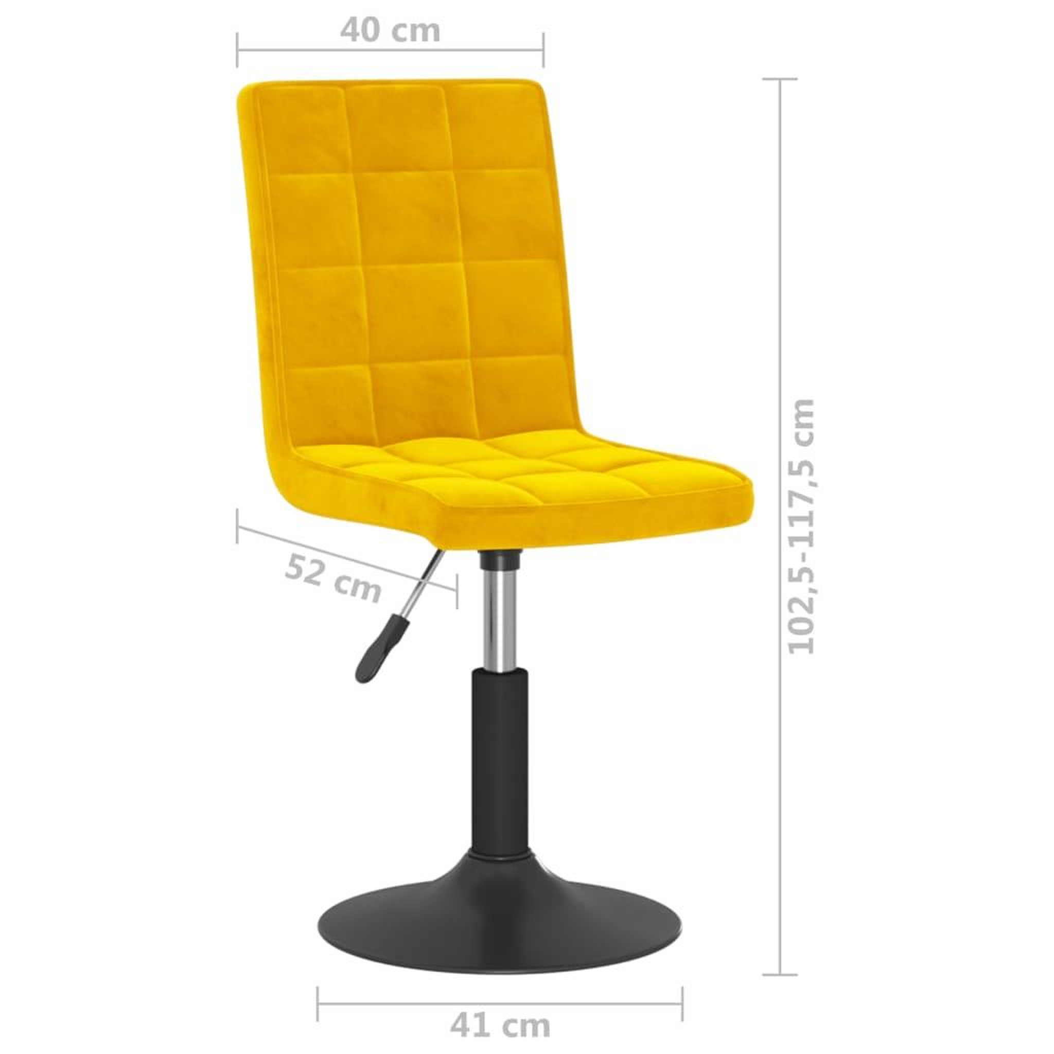 Voir la diapositive 6 : VIDAXL Chaises pivotantes a manger lot de 2 jaune moutarde velours