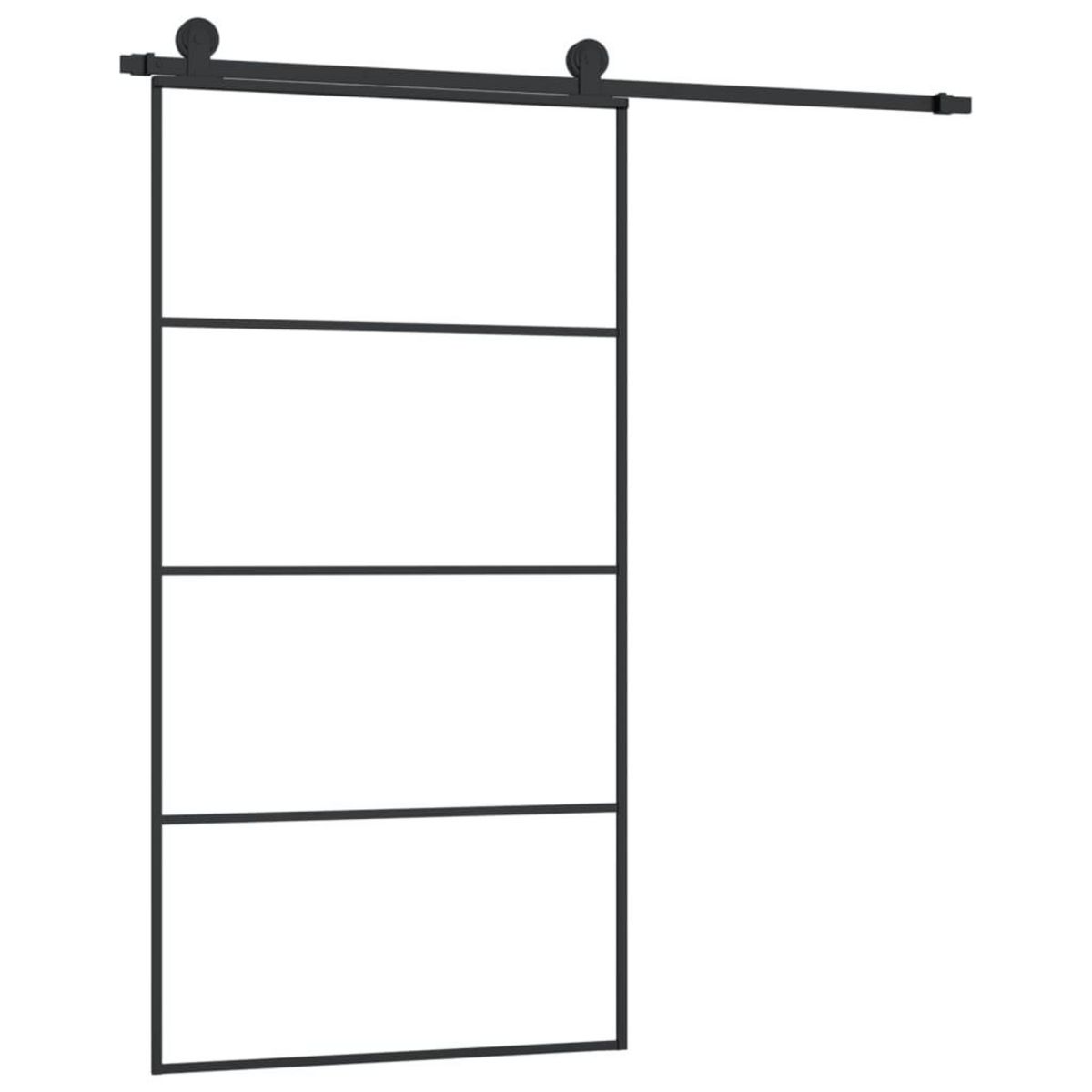 VIDAXL Porte coulissante et kit de quincaillerie 102,5x205cm Verre ESG
