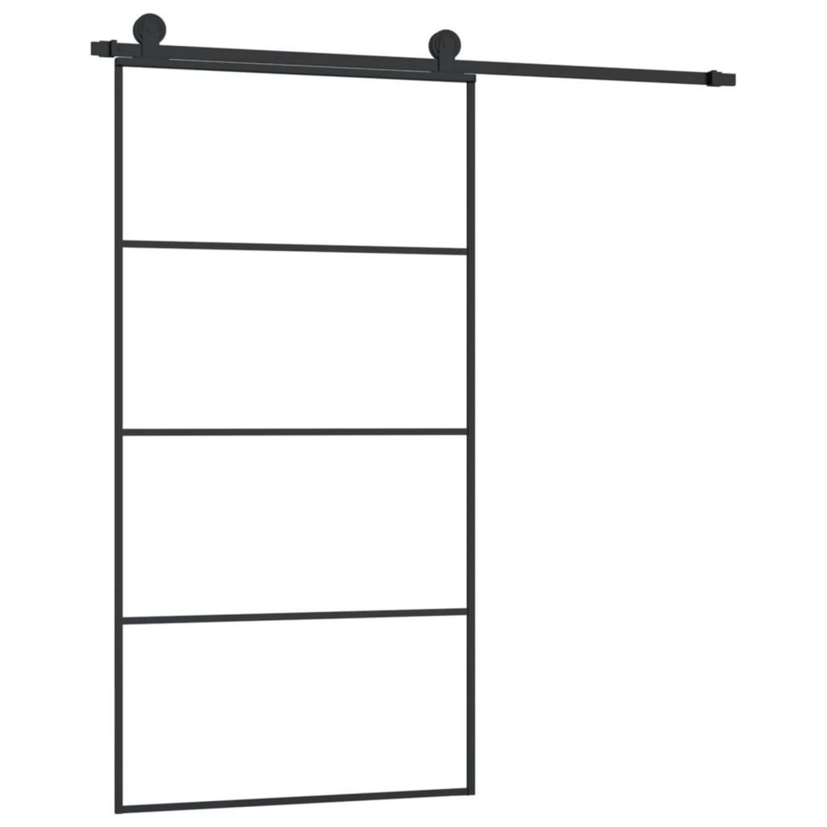 VIDAXL Porte coulissante et kit de quincaillerie 102,5x205cm Verre ESG
