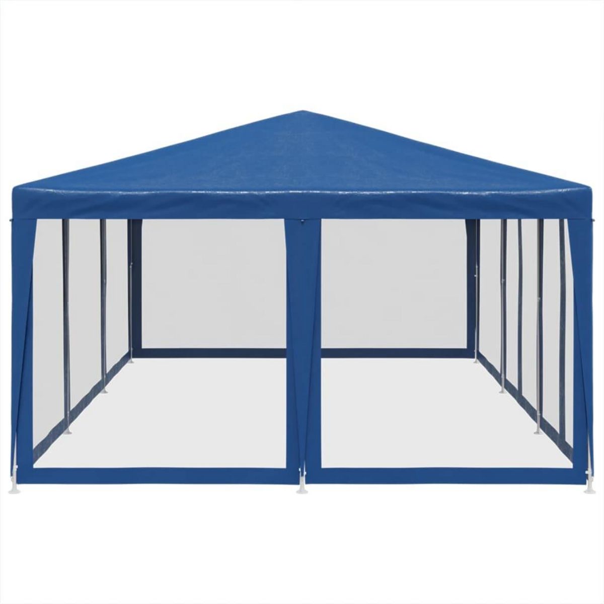 VIDAXL Tente de fete avec 10 parois laterales en maille bleu 6x4m PEHD