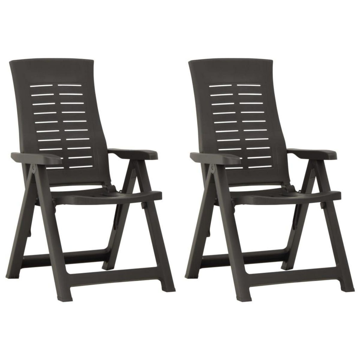 VIDAXL Chaises inclinables de jardin lot de 2 Plastique Anthracite