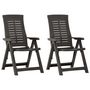 Voir la diapositive 1 : VIDAXL Chaises inclinables de jardin lot de 2 Plastique Anthracite