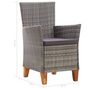 Voir la diapositive 6 : VIDAXL Mobilier a dîner 7 pcs resine tressee et bois d'acacia gris