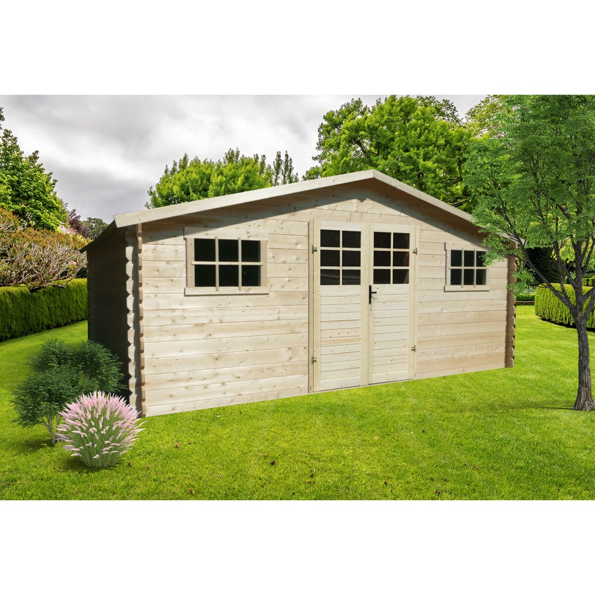 SOLID Abri chalet de jardin bois - 17.65m² - BUTIA