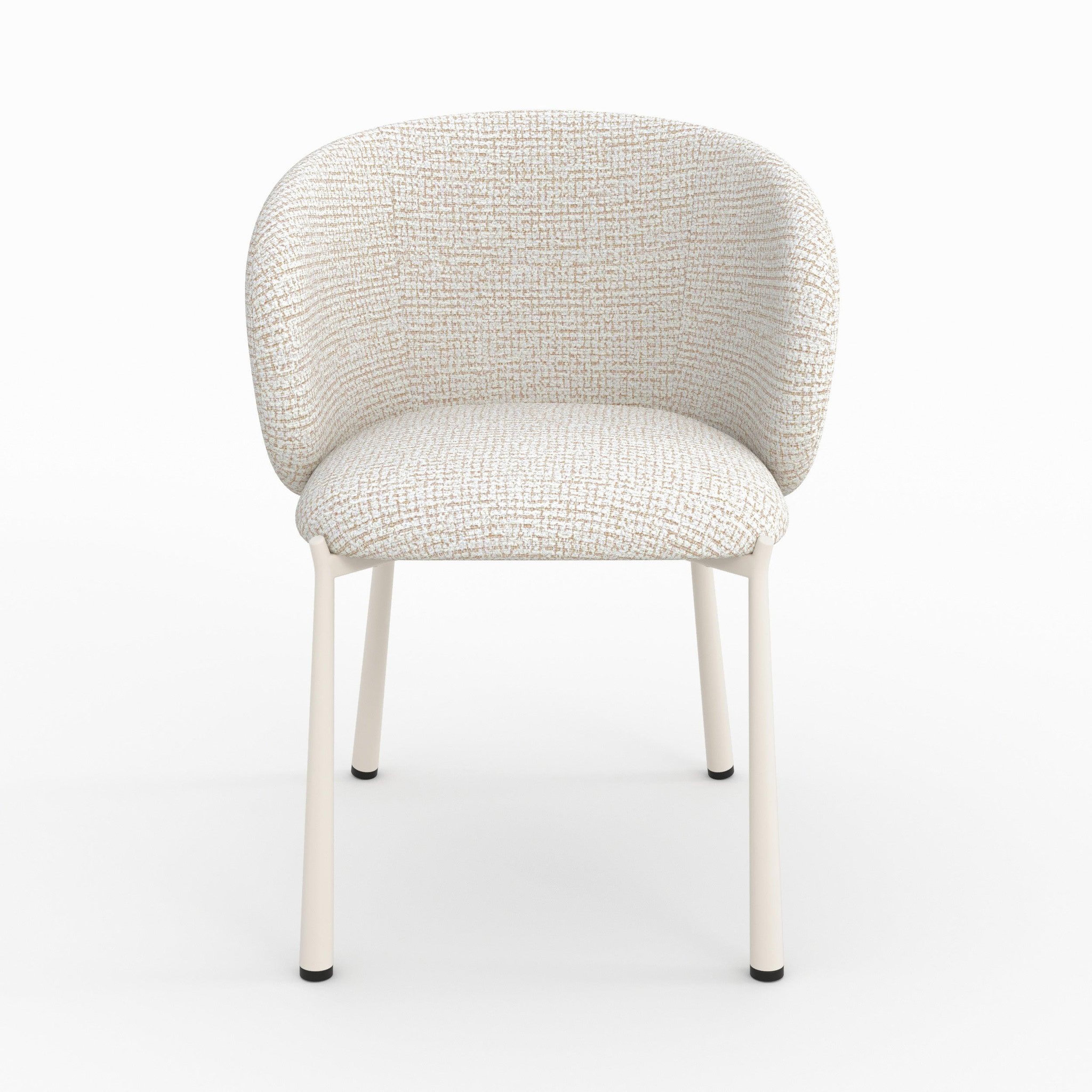 Voir la diapositive 5 : MAISON PAVANE Chaise en tissu texturé écru chiné-danaë