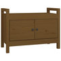 Voir la diapositive 2 : VIDAXL Banc d'entree Marron miel 80x40x60 cm Bois de pin massif