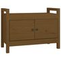 Voir la diapositive 2 : VIDAXL Banc d'entree Marron miel 80x40x60 cm Bois de pin massif
