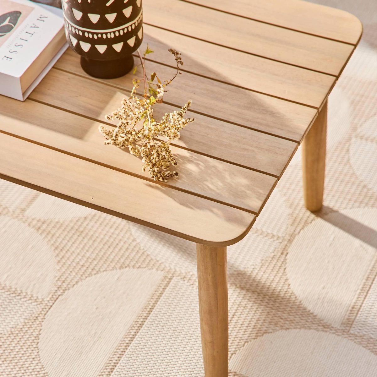 SWEEEK Salon de jardin bois d'acacia et cordes 4 places naturel - Lazuli